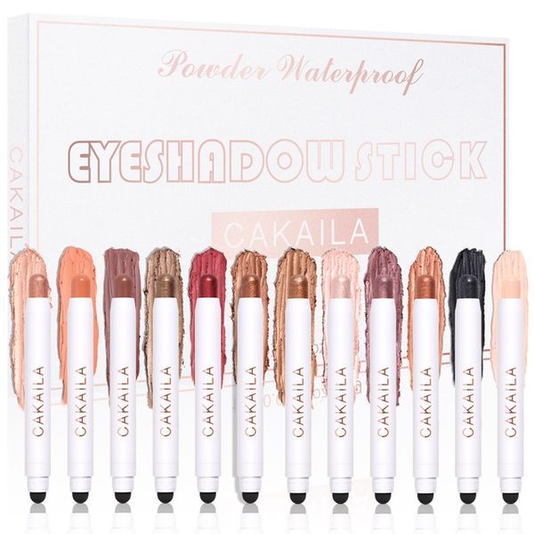 

12colors/set eyeshadow pencil set waterproof long lasting glitter shimmer eye shadow pen highlighter stick eyes makeup tools 1952