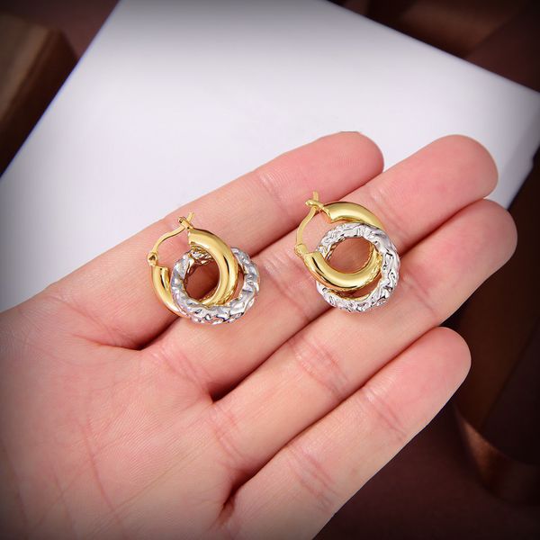 

luxury designer earrings fashion gold with white hoop earings for lady women party wedding lovers gift engagement jewelry for bride, Golden;silver