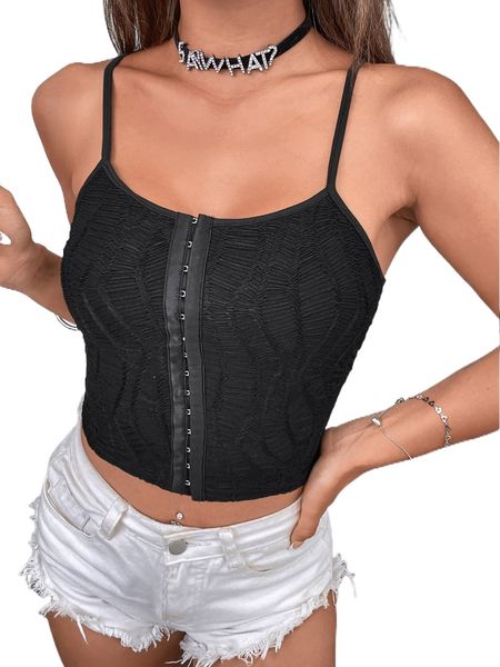 

hook and eye crop cami v5eh#, White