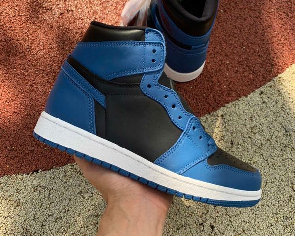 

shoes jumpman 1 high og dark marina blue basketball black white outdoor running trainers sneakers