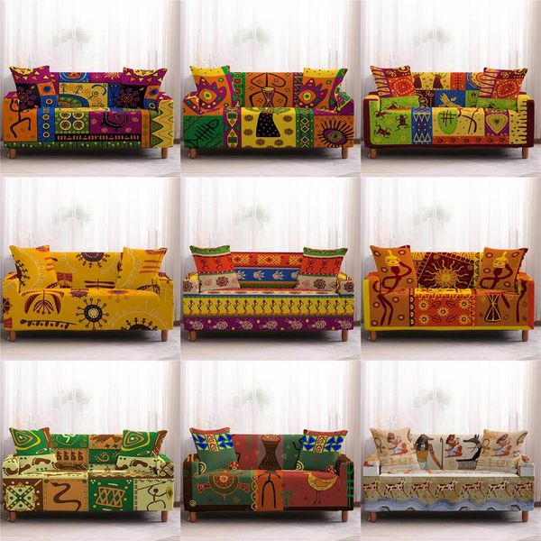 Stuhlhussen, ägyptischer Stil, bedruckt, Sofa-Handtuch, All-Inclusive-Anti-Schmutz-Armlehnen-Schonbezug, 3-Sitzer-Husten-Möbel-Schutzbezug