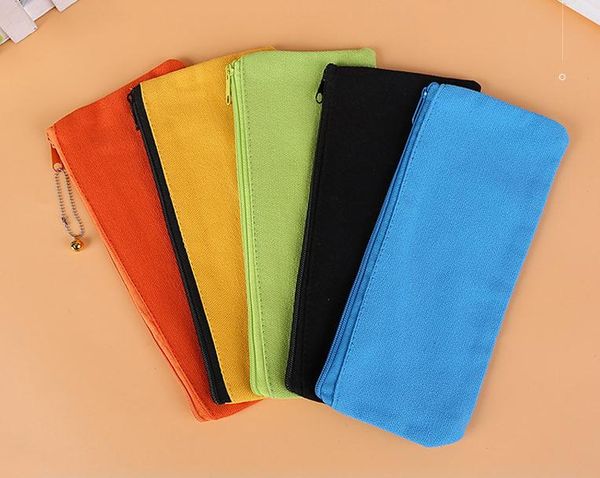 Canvas Pencil Bags Plain Stactper Satchery Canceery Clutch Organizer Сумка кошельки кошельки для хранения подарки для хранения детский кошелек DE357