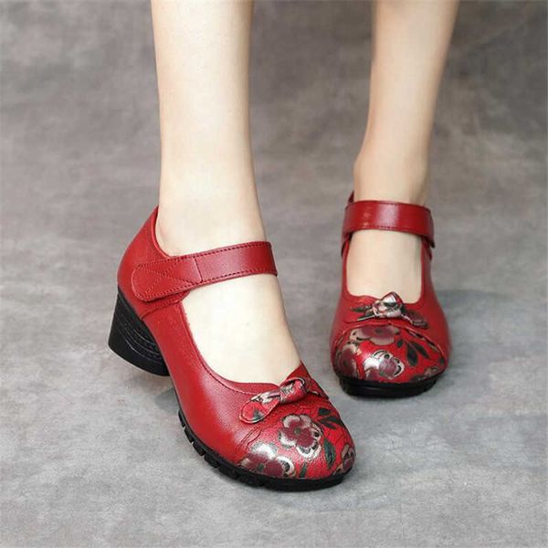 

paris classic luxury retro thick heel shoes women genuine leather high heels ladies platform shallow round head comfort single designer elli, Black