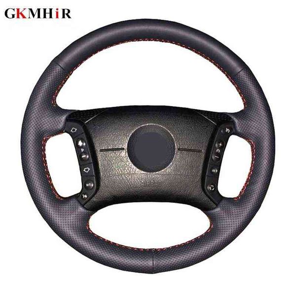 Gkmhir Black Handembroidered Синтетическая кожа DIY CAR рулевое колесо для BMW E46 318i 325i E39 x5 E53 Крышка рулевого колеса J220808