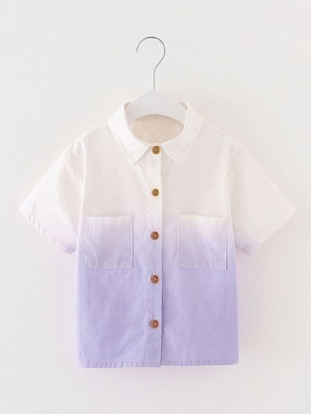 

toddler girls ombre button through blouse she, White;black