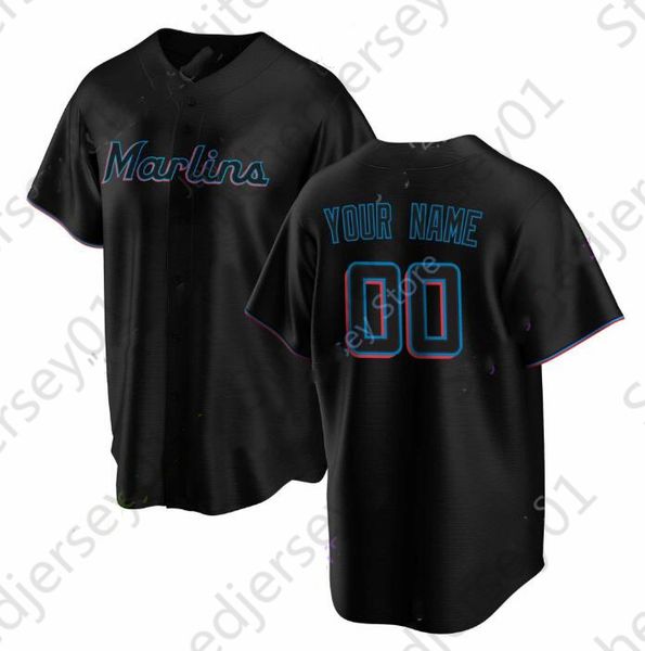 

miami jersey baseball giancarlo stanton josh beckett livan hernandez jorge alfaro jose fernandez chad wallach mens women youth, Black