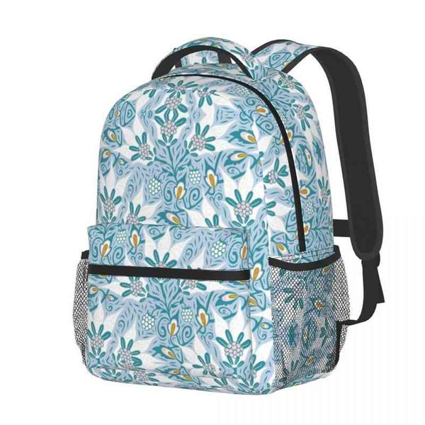 Uomo Donna Fantasia Vite rampicante in fiore bianco con bacche Zaino Borsa a tracolla per laptop per bambini Zaino leggero