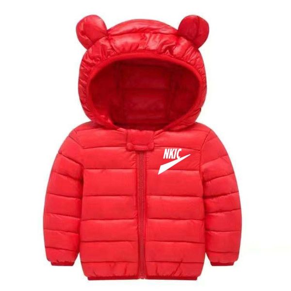 

baby boys girls ear hooded solid color light down jackets coats winter warm cotton-padded infant kids outerwear thick children, Blue;gray