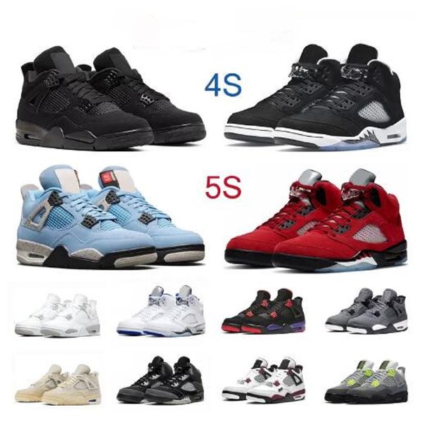 

jumpman 4s basketball shoes 5s jumpman 4 5 black cat raging bull oreo university blue bred cement sail mens trainers sneakers