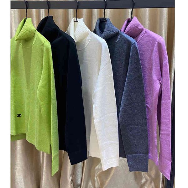 

women's knits tees silk wool and cashmere blended beating machine siping knitting high neck pure color sweater for women in autumn wint, White