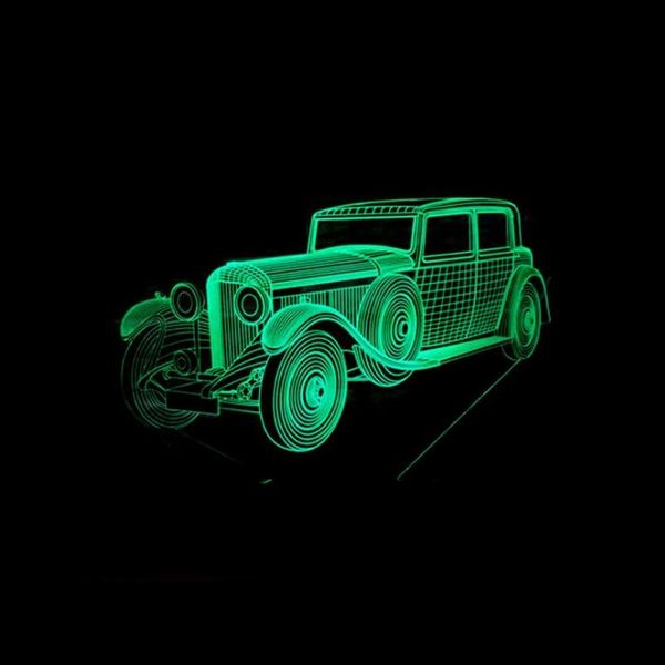 Dekorative Objekte Figuren 3D Stereo Vision LED Lampe Oldtimer SIE Mehrfarbiges Acryllicht Kreative Geschenke Heimtextilien