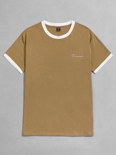 

men letter graphic ringer tee f0hh#, White;black