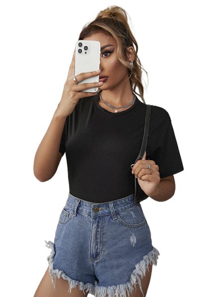 

solid round neck tee y2dn#, White