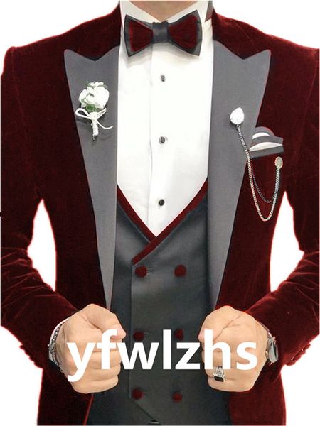 

custom-made one button men suits shawl lapel groomsmen groom tuxedos wedding/prom/dinner man blazer(jacket+pants+tie+vest) m51, Black;gray