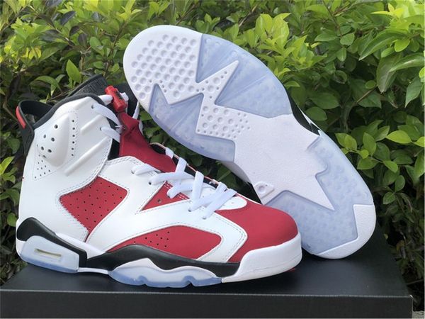 

designer shoes released 6 carmine mens basketball jumpman 6s vi white red outdoor sports sneakers size eu36-47.5