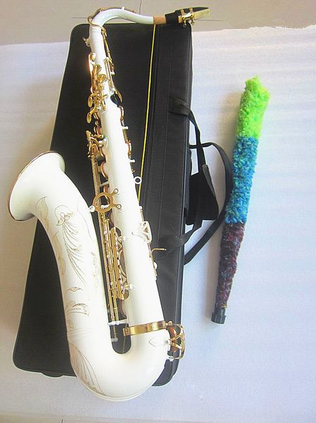 

new bb tenor saxophone professional brass white gold key tenor sax with case mouthpiece