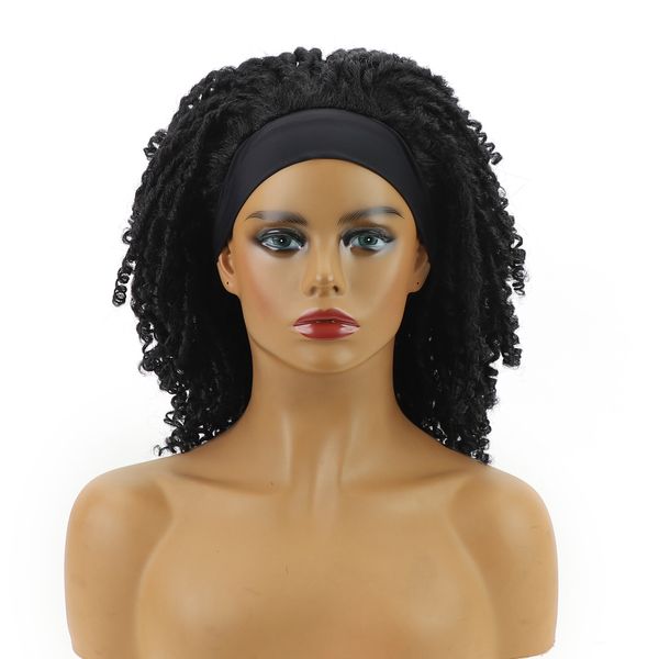 Extensões de cabelo sintéticas de perucas de cabelo encaracolado dreadlocks femininas