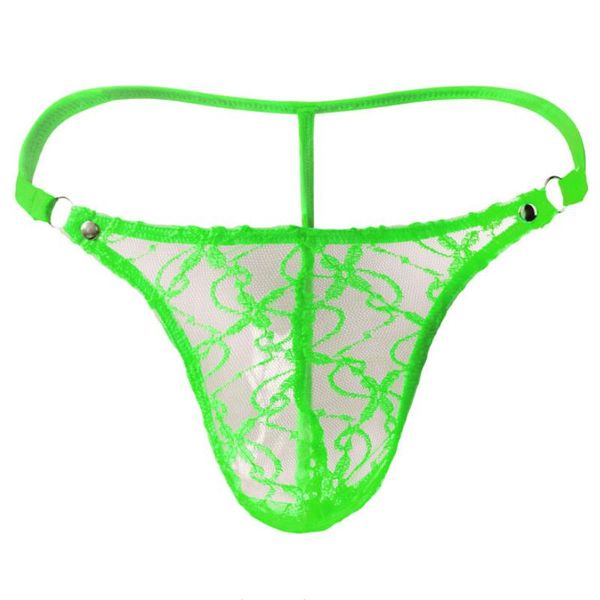 

lace see through low waist mesh men's g-strings 9 colors 2469, Black;brown
