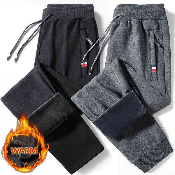 

men jeans winter warm pants men cotton fitness sportswear tracksuit bottoms skinny sweatpants trousers track mens joggers m 8xl k340 221223, Black