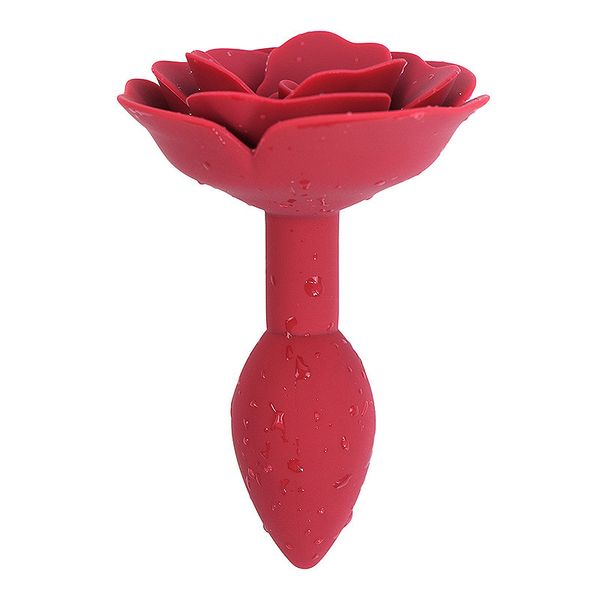 Giocattoli in silicone liscio, in acciaio, con fiore di rosa, dilatatore anale per donne/uomini, dildo anale per adulti._voghion.com