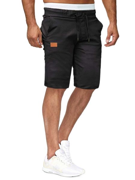 

men patched detail slant pockets drawstring waist shorts d2yb#, White;black