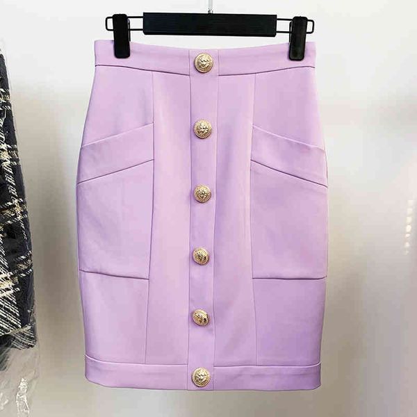 

skirts 2022 star lion head button violet skirt mlhv, Black
