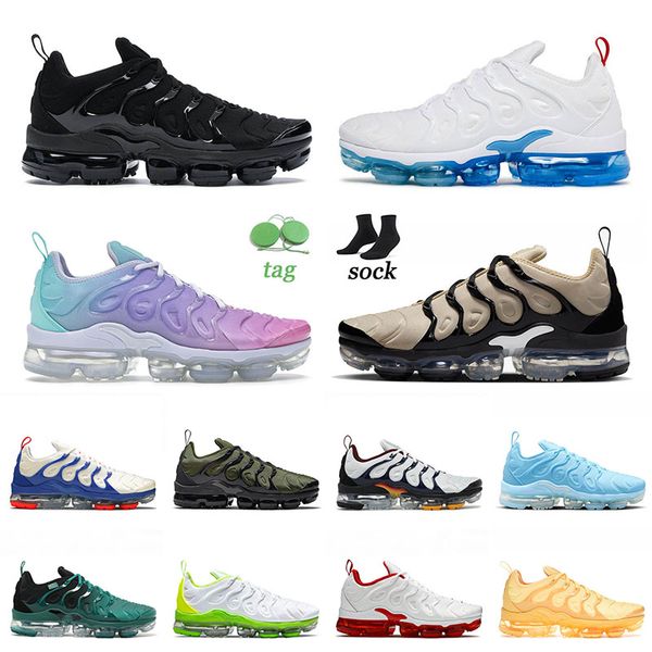 

sports tn plus running shoes size 13 for men women triple black light bone pastel university gold fresh cherry sports sneakers eur 36-47