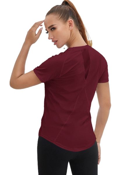 

breathable curved hem sports tee x98s#, Gray
