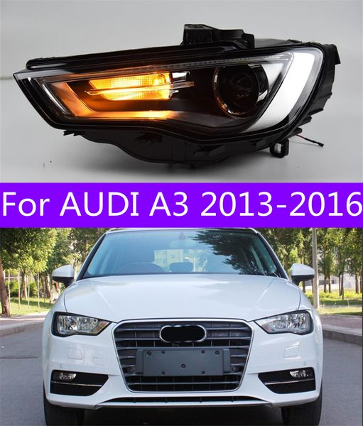 

2 pcs auto car head light parts for a3 led headlights 2013-20 16 led lamps audi headlight assembly drl running lights