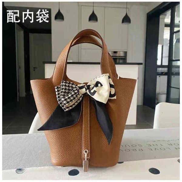 

first layer kraft vegetable basket bucket steamed stuffed bun mother bag fashion trend handbag women's