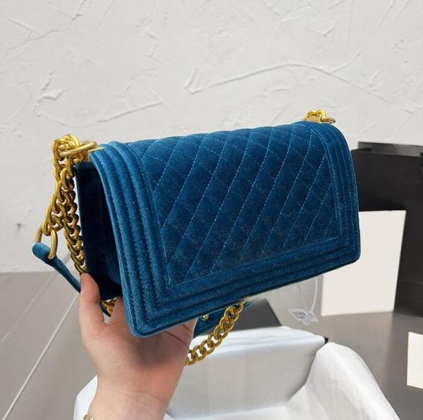 

tz classic velour boy girls bag classic flap quilted gold metal hardware with strass cross body shoulder famouse luxury designer handbags 25