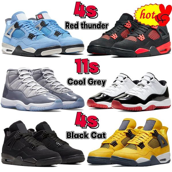 

2022 2022 boots basketball shoes 4 4s red thunder university blue tour yellow 11 11s cool grey animal instinct 25th anniversar2011, Black