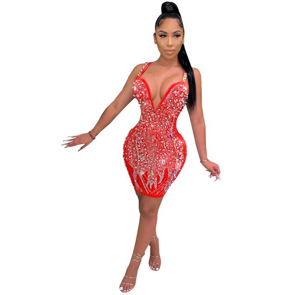 

beading diamond spaghetti strap dress summer mini dresses vestidos, Black;gray