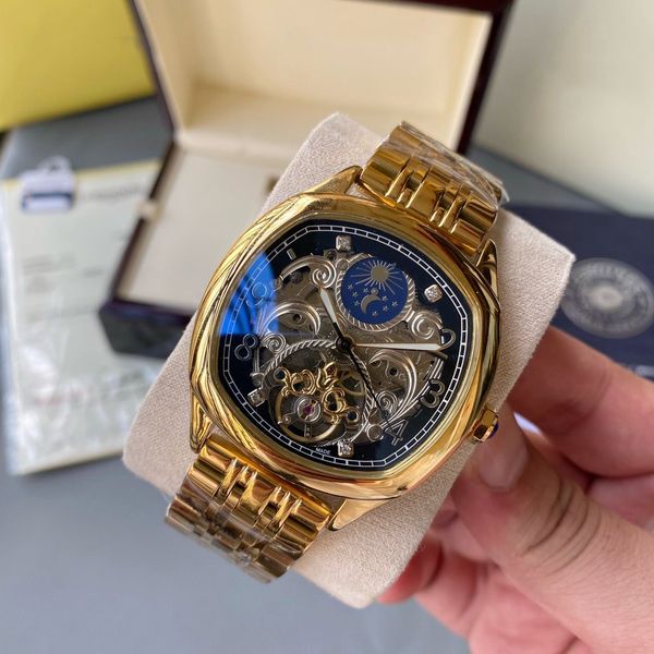 

mens watch pasha movement watchs designer diameter 44mm sapphire glass counter quality official replica with warranty service watch for man, Slivery;brown