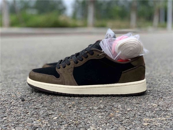 

shoes 1 i og low brown white suede men basketball 1s sneakers sports outdoor tra