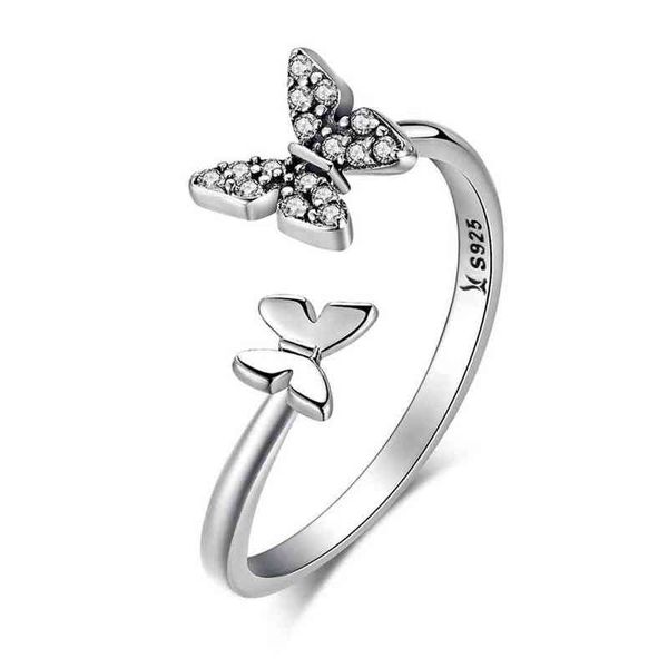 

sterling 925 silver dazzling cz butterfly open finger ring for women fashion sterling silver jewelry gift scr087203s