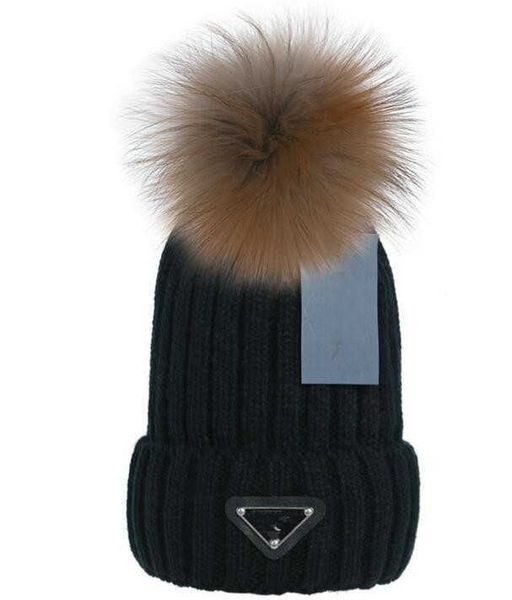 

trend fashion winter p real hair ball beanies warm women large size hat for men wool hedging cap casual hat 580162, Blue;gray