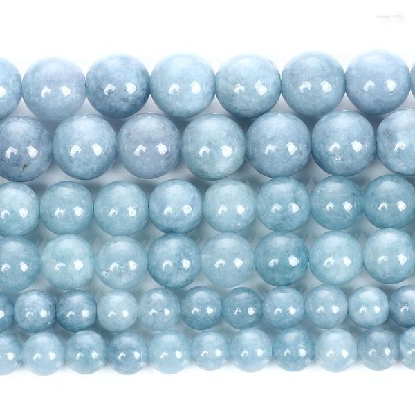 Autres Whosale Aquamarines Pierre Naturelle Charme Perles Rondes En Vrac Pour La Fabrication De Bijoux DIY Bracelets Collier Boucle D'oreille 6/8/10 MM Wynn22