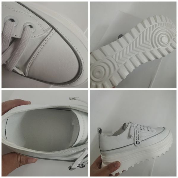 

genuine leather 8cm dad shoes chunky sneakers platform heel wedge air mesh summer shoes vulcanized white sneakers 2022, Black;yellow