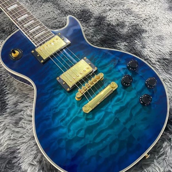 

blue pattern wavy peach blossom heart organ body neck rosewood fingerboard gold