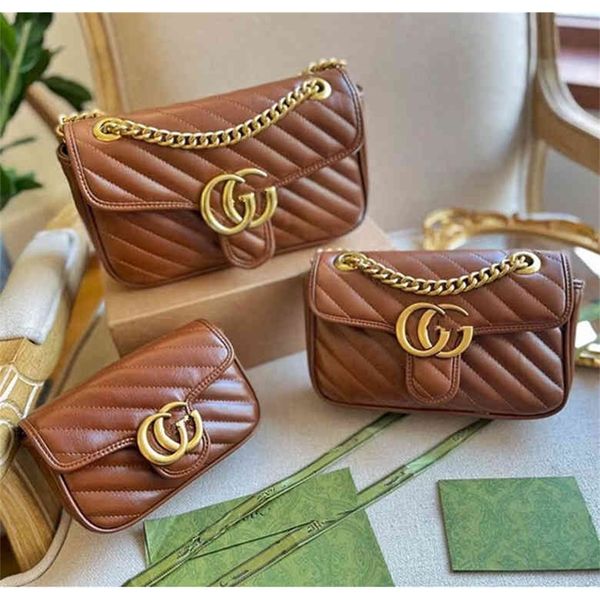

new women's caramel embroidered thread one messenger classic versatile chain small square design purses online