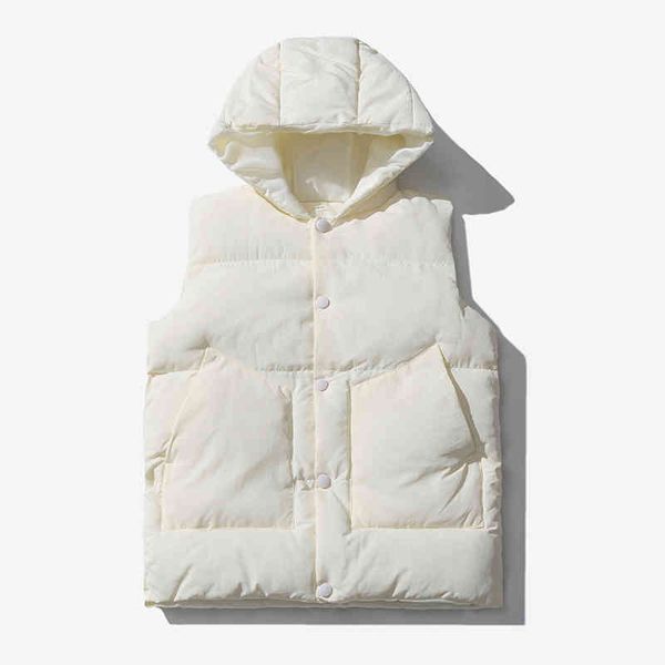 

2022 new cotton-padded men's hooded jacket vest waistcoat down cotton, Black;brown