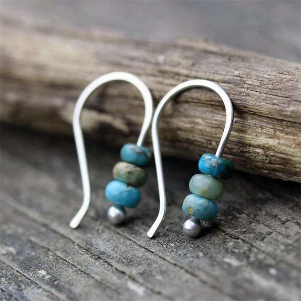 

stud classic fashion beaded turquoises blue women earrings fine qualities earring wedding anniversary jewelry, Golden;silver