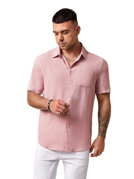 

extended sizes men patched pocket shirt i3kz#, White;black