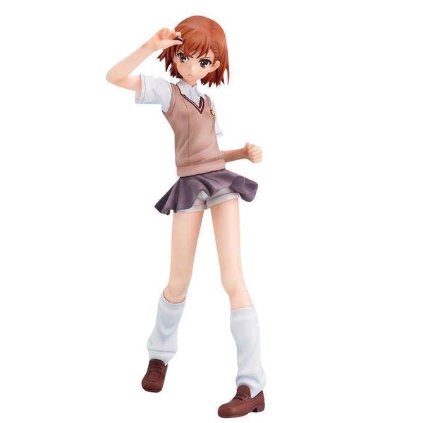 

huiya01 20cm japan anime a certain magical index uniforms misaka mikoto anime figures pvc action figure collection model toys doll q0722