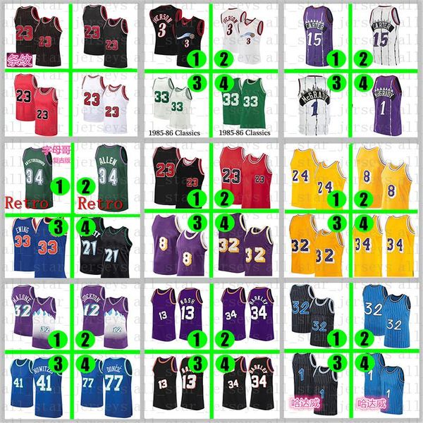 

retro mens basketball jersey 15 23vince carter allen iverson grant hill isiah thomas penny hardaway steve nash kevin garnett jason williams, Black;red