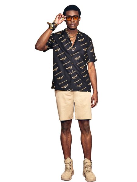 

men star & letter graphic shirt m2cl#, White;black