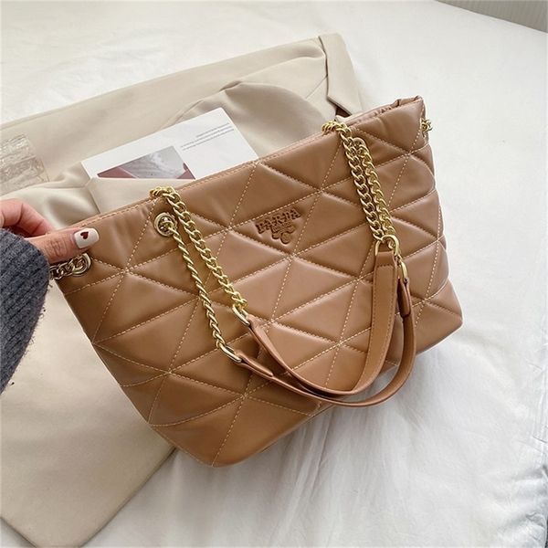 

women's bag 2022 new solid color soft face pu leather embroidered thread one shoulder chain popular messenger purses_je5f
