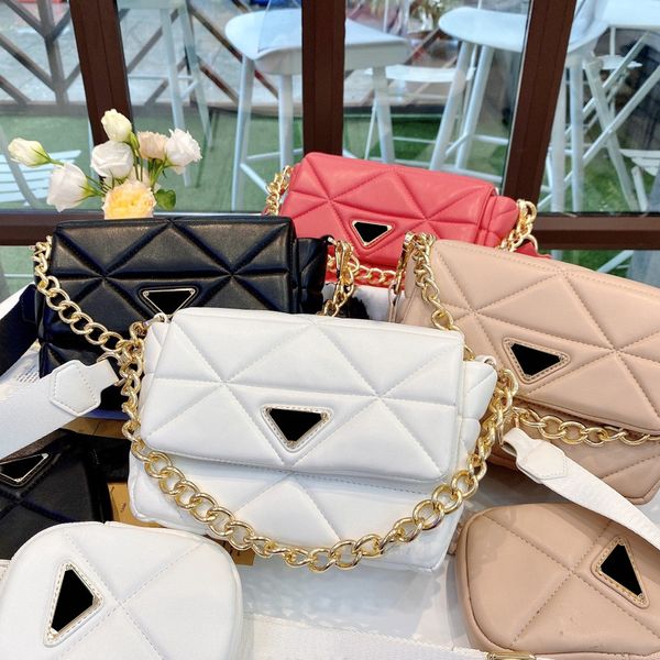 

women luxurys designers bag 2021 gift box metal chain 3in1 messenger shoulder crossbody bags geunie leather mini tote wallet