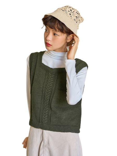 

dazy 1pc cable knit sweater vest e5mr#, White;black